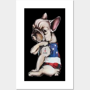 American Bulldog tattoo I love dad Posters and Art